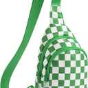 Checkered Sling Bag for Women Small Backpack Crossbody Chest Bag Fanny Packs Purses