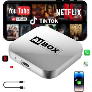 Wireless CarPlay Adapter 2026 Upgraded AI Box Carplay Suitable for Apple iPhone & Android, with Compact Size, Plug-and-Play Convenience, and Fast, Stable Connection for CarPlay & Android Applications