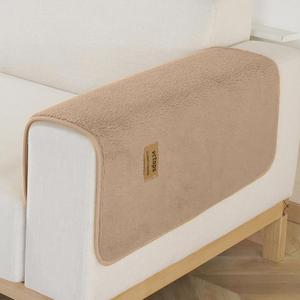 vctops Sherpa Fleece Sofa Couch Cover Super Soft Warm Plush Sectional Couch Cover Luxury Fuzzy Furry Non Slip Sofa Slipcover Furniture Protector (Coffee,28"x47")