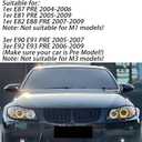 Mirror Caps Gloss Black Compatible with 3 Series E90 E91 2005-2007 E92 E93 2006-2009, 1 Series E81 E82 E87 E88 PRE Models Rearview Side Wing Mirror Cover Caps