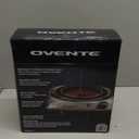 OVENTE Countertop Infrared Single Burner, 1000W Electric Hot Plate with 7” Ceramic Glass Cooktop, 5 Level Temperature Setting & Easy to Clean Base, Compact Stove for Home Dorm Office, Black BGI101B