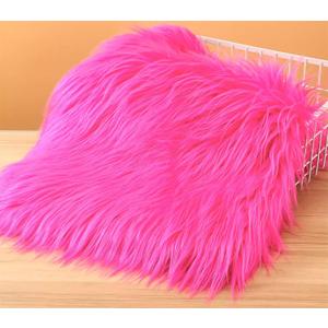 Faux Fur Fabric Square Patches for Crafts, Sewing, Costumes, Seat Pads (Hot Pink, 10 x 20 Inch)
