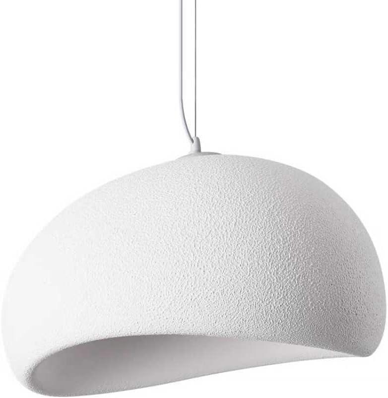 Uiankik 19.7IN Modern Pendant Light for Dining Room Hallway Light Restaurant Hanging Lamp E26 Base Japanese Wabi Sabi Style Bird Nest Shape Lighting Fixture(White,50CM)
