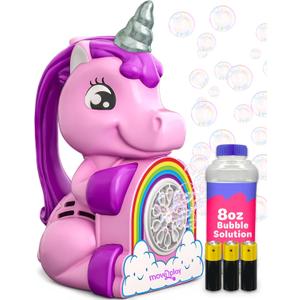 Move2Play, Unicorn Bubble Blower | Basket Stuffer | Bubble Machine | Toy for Toddlers, Boys and Girls | Indoor & Outdoor | Birthday Party | Summer Fun | Gift for Girl 1, 2, 3, 4+ Years Old