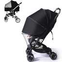 UPF50+ Sunshade Stroller Cover, Universal Breathable 3D Baby Mosquito Net, 2in1 Stroller Sun Shade with TwoWay Zipper, UV Protection, Privacy Netting for Stroller