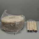 Cpintltr Footstool Ottoman Round Natural Seagrass Foot Stool Pouf Ottomans with Solid Wood Legs Hand Weave Footrest Step Stool for Living Room Bedroom Balcony Garden Natural