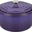 Enameled Cast Iron Dutch Oven Pot with Lid, for Sourdough Bread Baking, Round Dutch Ovens, 6 Quart, Purple