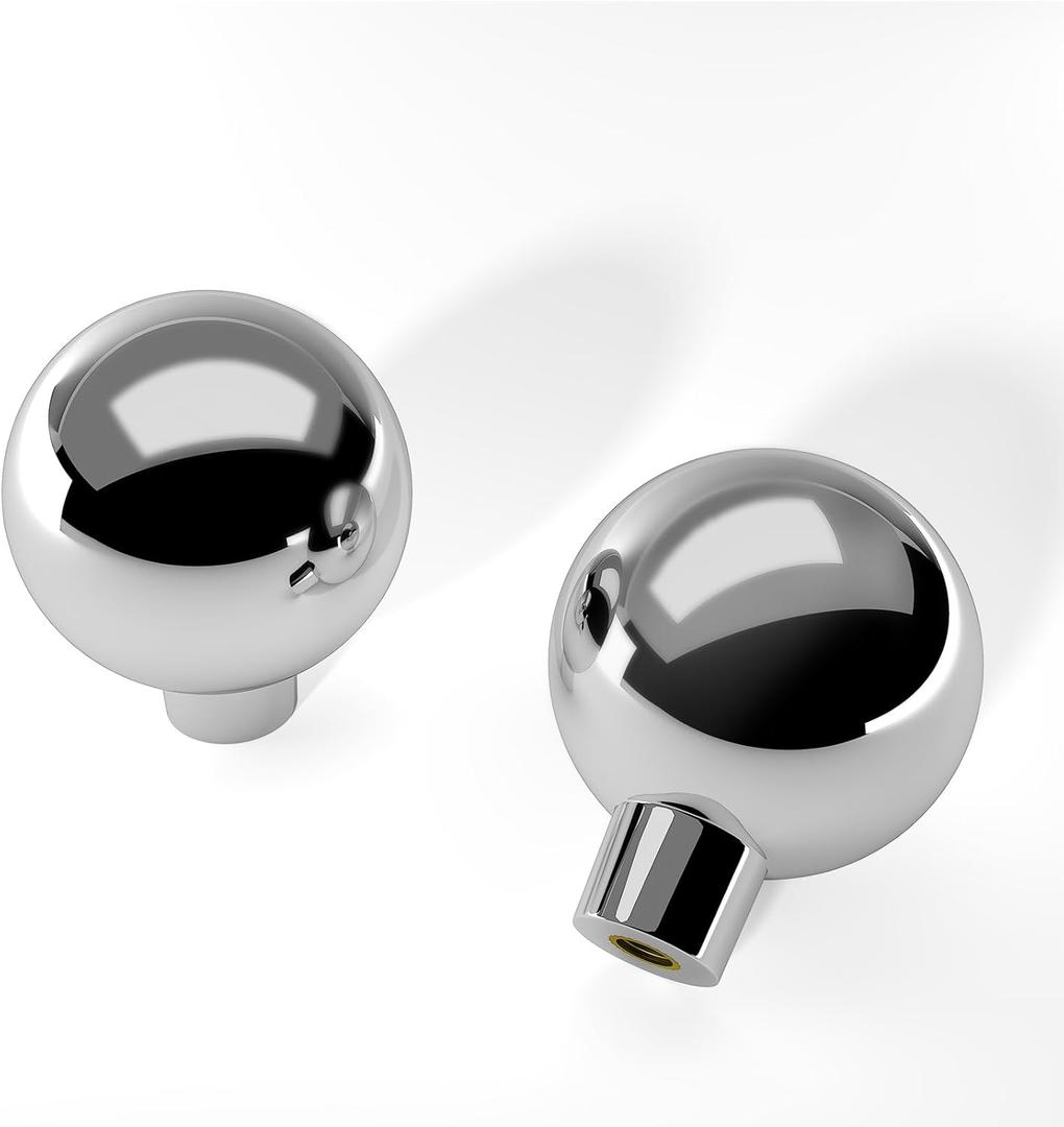 Banqin 30 Pack Drawer knobs Chrome Cabinet Knobs Closet Door Knob Polished Nickel Kitchen Knob for Cabinets Large Round Ball Hardware Single Hole