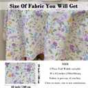 Cotton Fabric by The Yard for Sewing DIY Crafting Fashion Design Printed Floral Washable Cloth Bundles Voile;Full Width cuttable39 x 63inches (100x160cm) (Spring Purple Flowers)