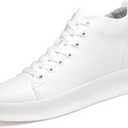 Men's 3" (8cm) Taller Elevator Shoes Fashion Sneaker with Invisible Height Increase Insoles (9.5, White)