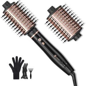 slopehill Upgraded 2026 Hair Blow Dryer Brush, Ultra-Fast Drying All in One Ionic Oval Hot Air Brush Adds Shine, Volume, Fullness & Smooth for Long Hair, Frizz-Free Shiny Hair, 8 Mode 60 &75mm Brush