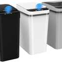 3 Pack Automatic Small Bathroom Trash Can with Lid - 2.5 Gallon Touchless Garbage Can, Motion Sensor Smart Trash Bin, Slim Dog Proof Trashcan, Waterproof Plastic Wastebasket for Bedroom Office Kitchen