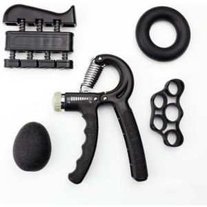 5 In 1 Counting Grip Device Fitness Adjustment Grip Device Finger Trainer Set (Black)