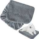 Dog Bed Covers Soft Plush Replacement Washable, Waterproof Pet Mattress Bed Liner Grey 44x32 Inches, for Dog/Cat, Cover Only
