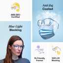 Stoggles Square Safety Glasses, Z87.1 Certified Polycarbonate Protective Eyewear, Anti-Fog, Scratch & Shatter Proof, UV & Blue-Light Blocking, Top & Side Shields, Wide Fit, Rx Friendly, Unisex