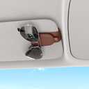 Sotfamily Sunglass Holder for Car Visor, Suede Cloth Magnetic Sunglass Organizer for Car Accessories, 2 Packs, Brown