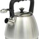 Mr. Coffee Armidale 2.5QT Whistling Tea Kettle, Large Brushed Stainless Steel Kettle for Stovetop, Durable FastBoil Tea Pot