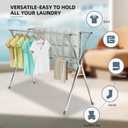 Clothes Drying Rack,Heavy Duty Stainless Steel Garment Rack,Adjustable and Foldable Laundry Drying Rack for Indoor Outdoor Drying Rack Clothing with 20 Windproof Hooks (Silver, 79")