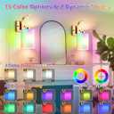 Battery Operated Wall Sconces Set of 2, Brass Gold Rechargeable Wall Sconces with Remote & Bulbs, Indoor Not Hardwired Wall Lights, 15 Colors Dimmable Cordless Wall Lamps for Living Room Hallway Foyer