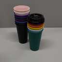 Ankeli 16 oz Coffee Cups with Lids,13 Pack Plastic Cups, Colorful Coffee Tumbler,Reusable Leak and Spill Proof,Bulk Party Tumble