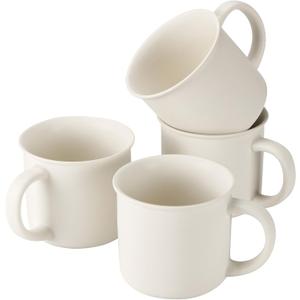 Edenseelake White Coffee Mugs Set of 4, 12 Ounce Coffee Mugs with Handles, Ceramic Coffee Cups, Porcelain Mugs Sets for Coffee, Tea, Hot Cocoa, Milk, Microwave and Dishwasher Safe