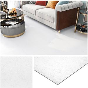 Livelynine 32-Tiles White Peel and Stick Floor Tile Waterproof Vinyl Sheet Flooring Self Adhesive White Floor Tiles for Bathroom Kitchen Basement Bedroom Renter Friendly Laminate Flooring 12x12 Inch