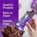 Quest Nutrition Double Chocolate Chunk Protein Bars, 20g Protein Bars, 1g Sugar, 4g Net Carb, Gluten Free, Keto Friendly, 12 Count (EXP 08/29/26)