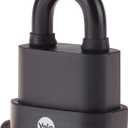 Yale 2-1/16" Wide high Security Weatherproof Laminated Padlock with 5/16" Shackle and 3 keyed Alike Keys for Outdoor gate, Fence, and Storage (3 Pack)