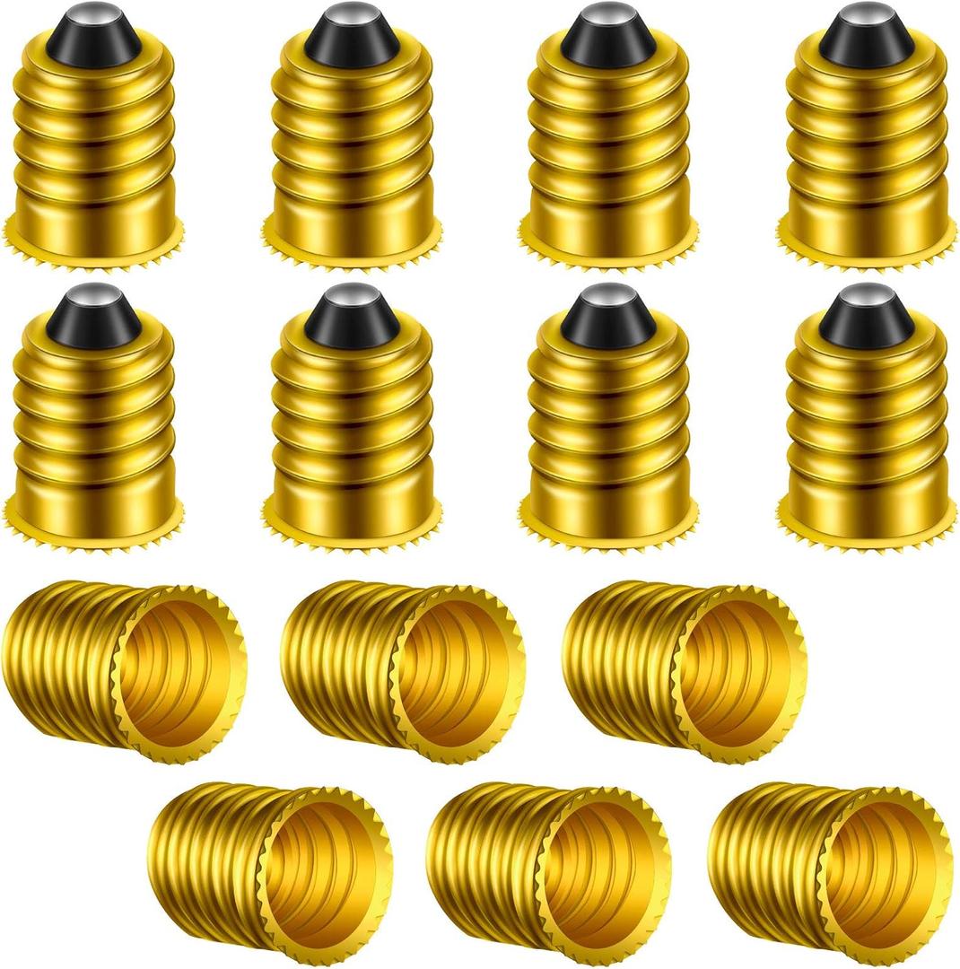 Honoson 15 Pack E14 to E12 Adapter Converter Lamp Adapter European Base (E14) to Candelabra Screw (e12) Socket Reducer Light Bulb Adapters European Base Candelabra Screw(Gold)
