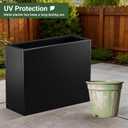Metal Planter Box 30 x 12 x 24, Heavy Duty Tall Rectangle Planter Box with with Drainage Holes & Rust-Proof Coating, Modern Outdoor/Indoor Black Planter Box for Porch, Garden, Patio, Yard