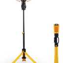 LUTEC Upgraded 6290Pro 15000 Lumen 105 Watt Dual-Head LED Work Light with Telescoping Tripod, Work Light with Stand Rotating Waterproof Lamps and 8 Ft 3-Prong Power Cord