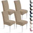 YSTELLAA Dining Room Chair Covers Set of 2,Stretch Chair Covers,Khaki