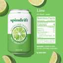Spindrift Sparkling Water, Lime Flavored, Made with Real Squeezed Fruit, 12 Fl Oz Cans, Pack of 24 (Only 4 Calories per Can) (EXP 04/07/27)