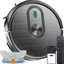 Robot Vacuum and Mop Combo, Vacuuming & Mopping 2 in 1 Robot 3200Pa Max Suction,with Schedule, App/Bluetooth/Voice, Self-Charging Robot Vacuum Cleaner, Slim, Ideal for Pet Hair, Hard Floor, Carpet (Black)