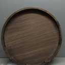 Hanobe Ottoman Tray for Living Room: 22" Decorative Wooden Trays with Handles for Living Room Home Decor Farmhouse Rustic Round Topper for Coffee Table