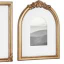 Kate and Laurel Arendahl Three-Piece Picture Frame Set, Antique Gold, Set of 3, Varying Sizes, Vintage Rectangle and Arched Photo Frame Set for Use as Gallery Wall Frames