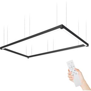 8FT x 4FT LED connectable Linear Lights Rectangular Set 260W Dimming, 3000K to 6000K Color Changing, Commercial Hanging LED Shop Light Fixtures for Office Work Shop Garages