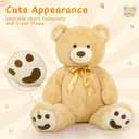MorisMos 47inch Giant Teddy Bear Stuffed Animal 4ft, Large Teddy Bear Plush, Big Stuffed Bear Gifts for Kids, Girls, Girlfriend, Women on Baby Shower, Valentine, Christmas, Birthday (Light Brown