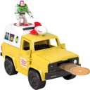 Fisher-Price Imaginext Disney and Pixar Toy Story Pizza Planet Truck with 3-inch Buzz Lightyear & Alien Friend Action Figures, Toy Vehicle & Pizza Projectile Accessories