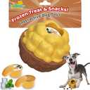 Interactive Dog Toys for Aggressive Chewers, /No Oil Needed/Smooth Screwing Frozen Treat Freezable Dog Puzzle Treat Dispensing Toy to Keep Them Busy for Small Medium Large Breeds (Brown)
