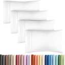 King Pillow Cases Set of 4 - Ultra Soft Hotel Quality Pillowcase Covers - Comfy, Cozy & Wrinkle Free - Shrinkage, Stain and Fade Resistant - Machine Washable Pillow Protectors - 4 Piece Set - White