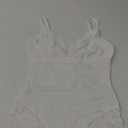 FeelinGirl Shapewear Bodysuits for Women Lace Shapewear Tummy Control V-Neck Sleeveless Bodysuit Tops Jumpsuit (Large, White)