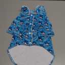 CuteBone Two-Leg Velvet Pet Pajamas Girl Dog Clothes - Soft, Cozy, and Stretchy Boy Pjs for Small, Medium Dogs and Cats Winter Sleepwear Apparel LTP11M (M, Sharks)