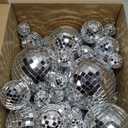 54 Pcs Mini Silver Disco Balls - Hanging Mirror Ornaments for Party, Wedding, Christmas Supplies (1.2 Inch, 2 Inch, 3.2 Inch, 4 Inch)