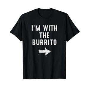 I’m with The Burrito Funny Halloween Couple Costume T-Shirt, Large 