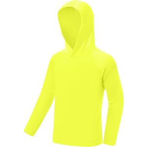 Boys Hooded Long Sleeve Rash Guard Swim Shirt, Youth Kids UPF 50+ Fishing Shirt, Sun Protection Hiking Beach Hoodie, 3T