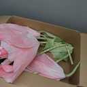 Large Artificial Paper Flowers Decoration, Giant Fake Flower with Standing Base Home Hotel Office Wedding Background Shop Window Display Photography Props Baby Shower Banquet Art Gallery Decor, Pink