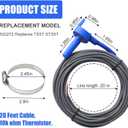 520272 Pool 7790 Temperature Sensor Thermistor Air Water Solar 20' Feet Cable for Jandy Replacement Pool/Spa (10K-ohm Sensor -Includes 2" Pipe Clamp)