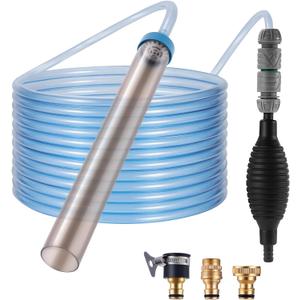 Fish Tank Vacuum Gravel Cleaner Gravel Vacuum for AquariumSiphon Aquarium Water Changer for Fish Tank with Four Faucet Adapter and Long Hose(30 Feet)