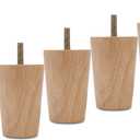 4pcs 3.1 Inch Wood Furniture Legs, Straight Conical Solid Wood Sofa Legs, Mid-Century Style Furniture Feet for Sofa Cabinet Table Cupboard Couch Ottoman Home DIY Projects